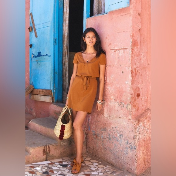 Sezane Annabella 100% Silk Openwork Scalloped Shift Dress Sz:44/US12 PLEASE READ - Picture 2 of 11